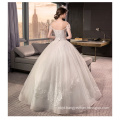 2017 Luxury China Vintage Lace Off-shoulder Appliqued Ball Gown Puffy Wedding Dress